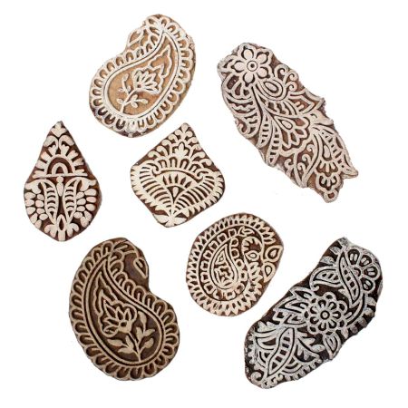Set Of 7 Piece New Wooden Printing Block